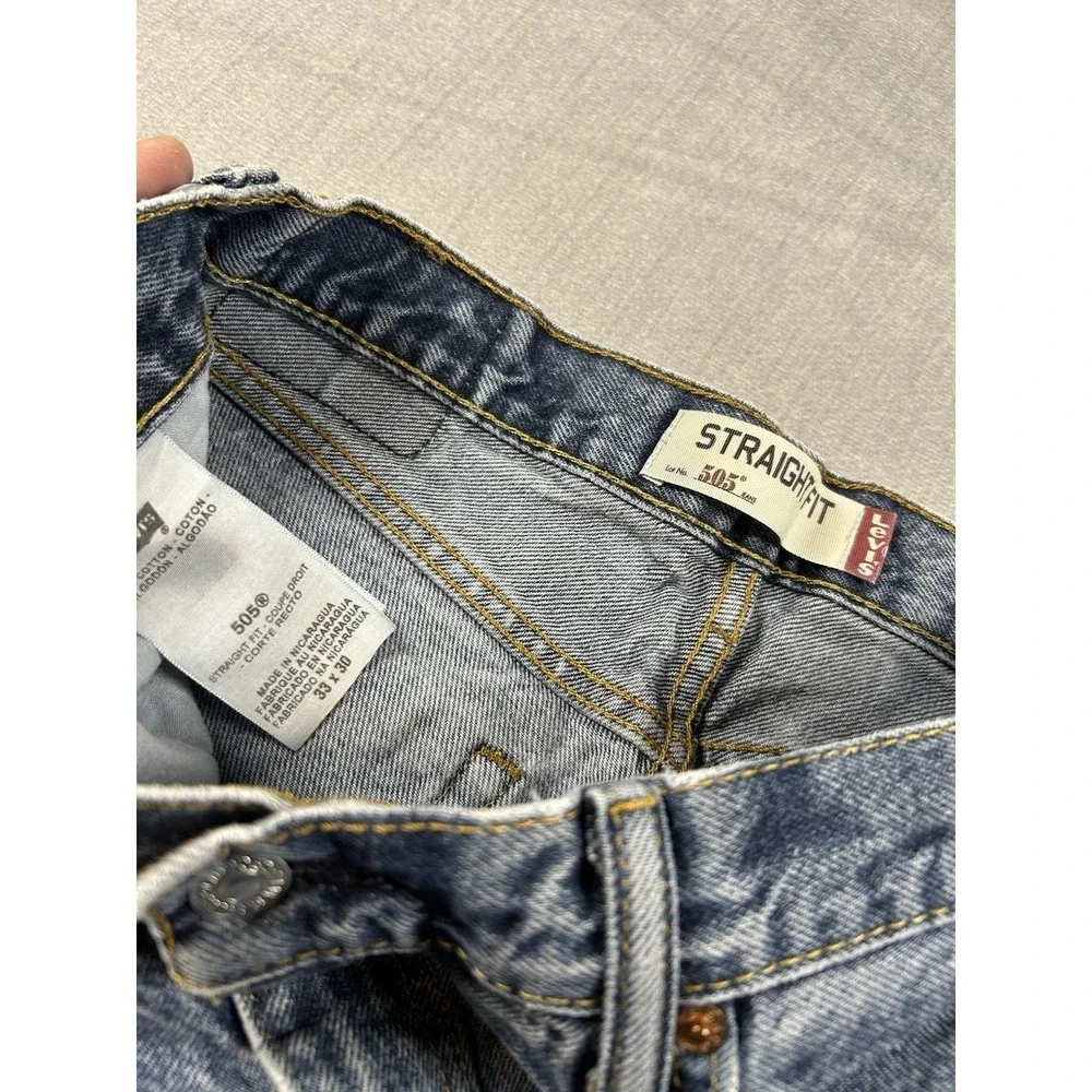 Levis 505 Straight Fit Mens Jeans Blue Denim Medium Wash 33x30 505-0216